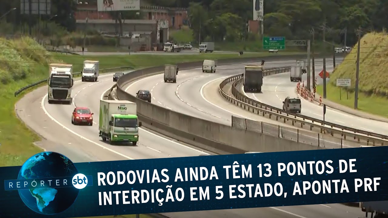 Rodovias ainda têm 13 pontos de interdição em 5 estado, aponta PRF | Repórter SBT (04/10/22)