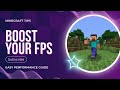 How to boost your fps in Minecraft bedrock edition🔥🔥!