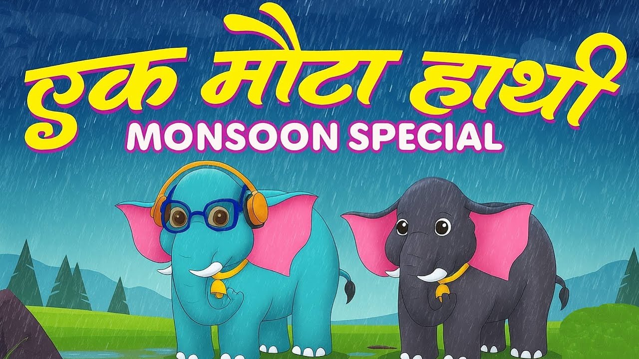 Ek Mota Hathi Masti Me Chala -- Monsoon Special -- Rainy Day -- Kids Poem
