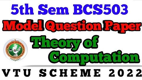 💥5th SEM THEORY OF COMPUTATION MODEL QUESTION PAPER BCS503 #vtu #questionpaper #viral