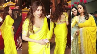 Janhvi Kapoor Ds Mom Sridevis Yellow Saree To Celebrate Diwali 2020 With Sister Khushi Kapoor