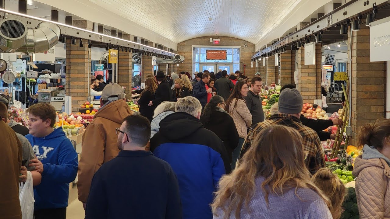 Exploring the West Side Market in Cleveland on a Busy Saturday, with Newly Renovated Produce Arcade