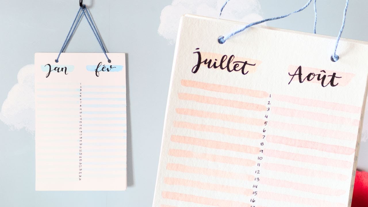 Atelier DIY  crer un CALENDRIER dANNIVERSAIRES aquarelle feutre ou crayon  Marion Blush