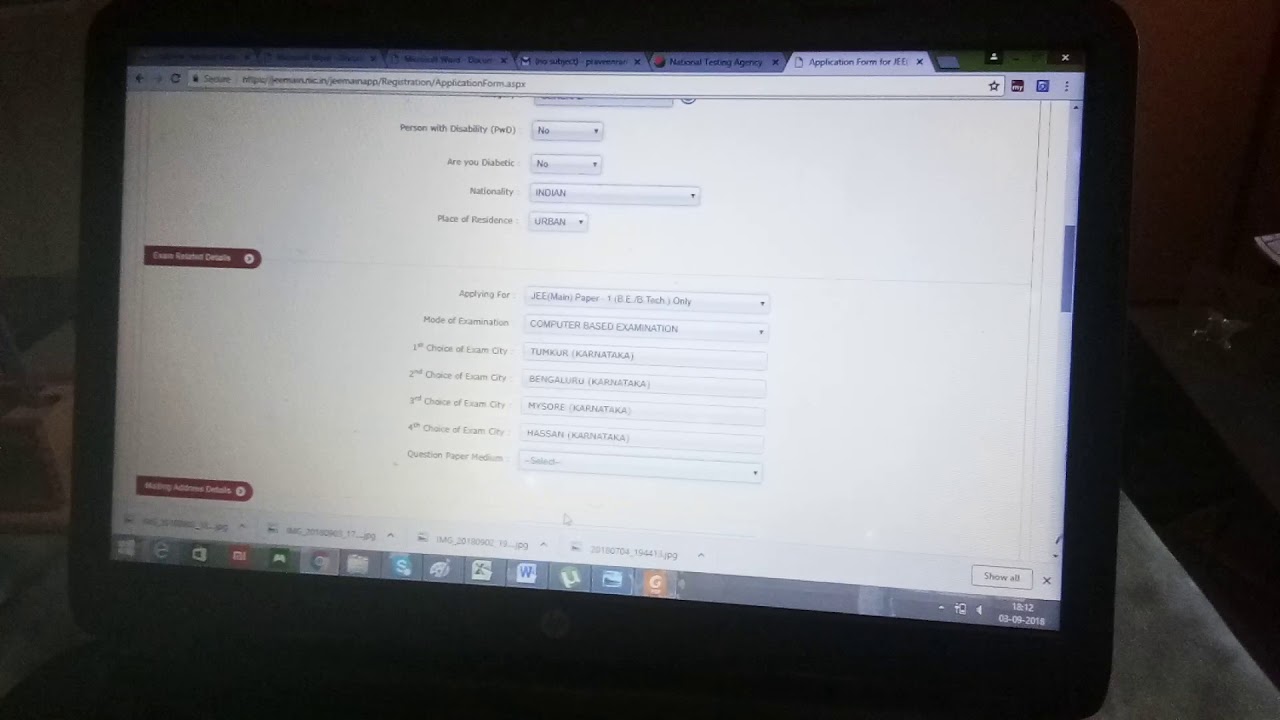 Jee mains 2019 registration