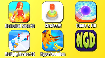 Elemental Rush 3D, Circles!!!, Clone & Fill, Multiply Master 3D, Hyper Evolution | New Games Daily
