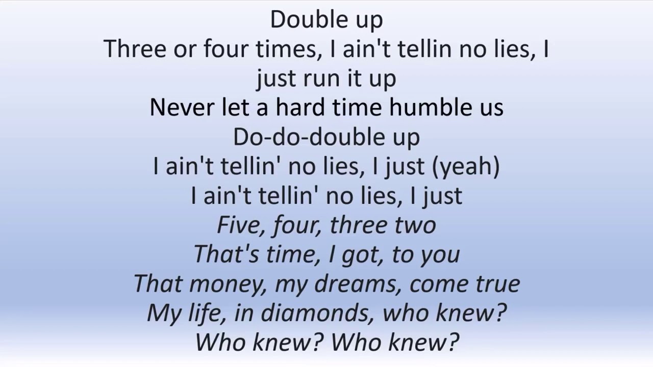 Nipsey Hussle Double Up Lyrics Double Up