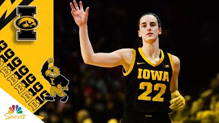 Highlights: Caitlin Clark passes Brittney Griner on all-time scoring list vs. Wisconsin | NBC Sports