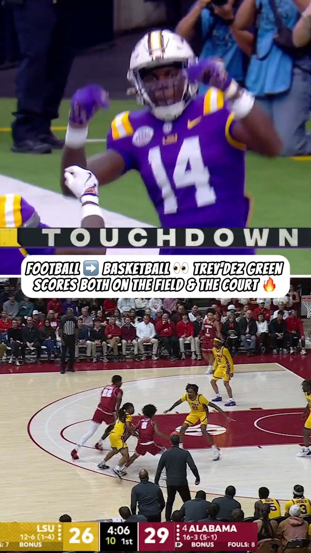 LSU's Trey'Dez Green is a two-sport athlete ??