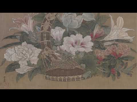 南宋李嵩《花篮图》（夏）Southern Song Dynasty Flower Basket