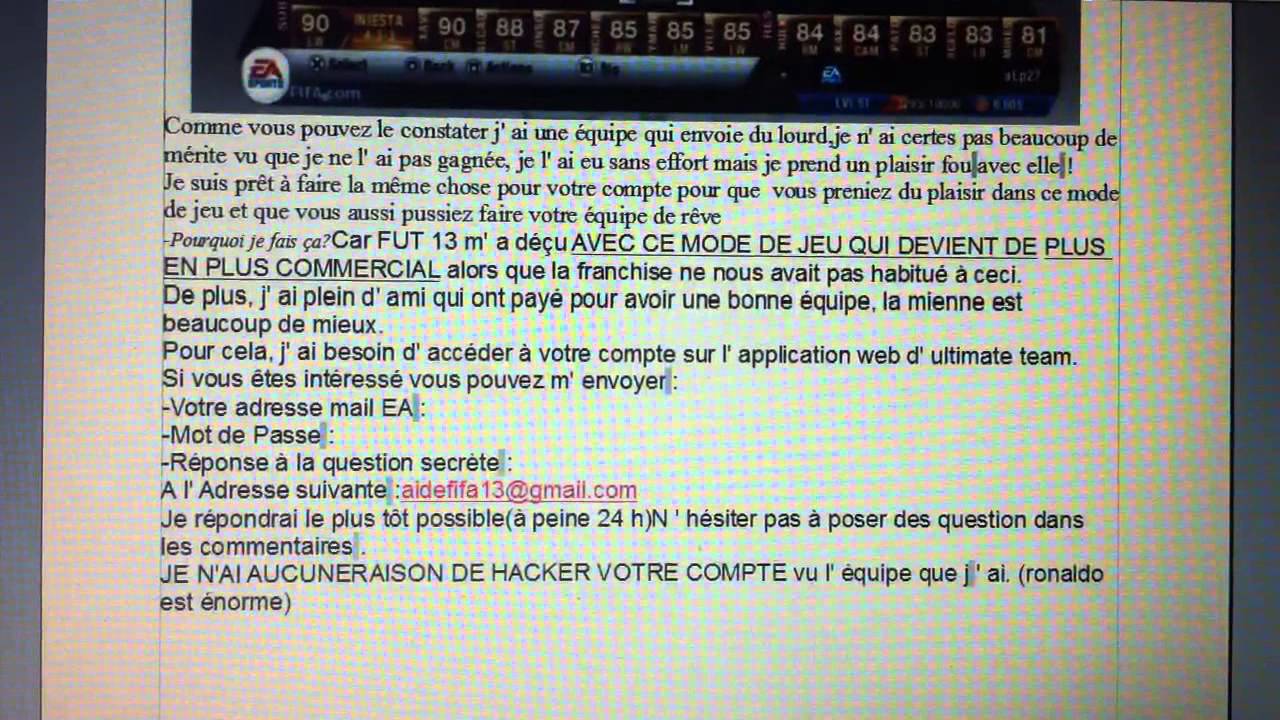 aide fut  13!!Gagner des crédits facile!!!!!