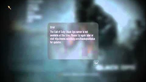 The black ops servers is not available at this time. Call of Duty: Black Ops Error