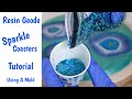 How to Make Resin Geode Coasters Using Silicone Mold - Step by Step Tutorial - Sparkle Blue Agate