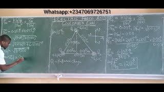 Electric Force In Vector Form Example 2|Electric Force Between 3 Point Charges #epellemichaelrowland