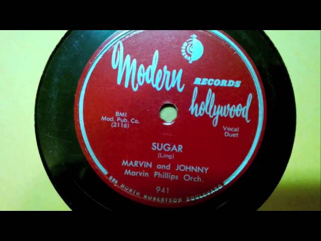 米7” Marvin &amp;amp; Johnny Sugar / Kiss Me 45x941 Modern Records /00080 MARVIN & JOHNNY: kiss me / sugar MODERN 7