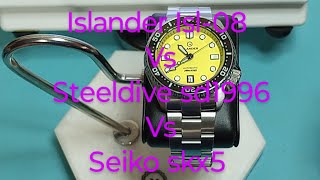 Islander Isl-08 vs Steeldive sd1996 vs Seiko skx5