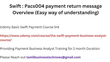 Swift : Pacs004 payment return message Overview (Easy way of understanding)