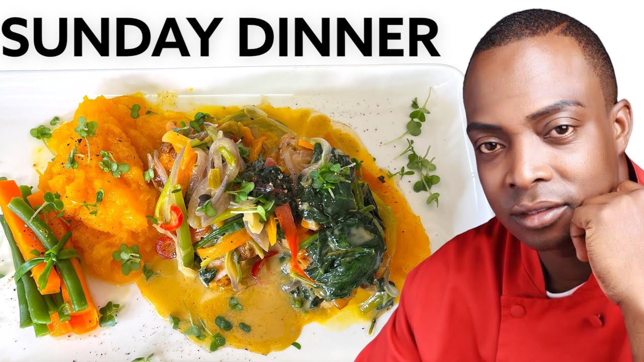 Spinach coconut milk salmon Serve with mash Pumpkin Bean and carrot 💯