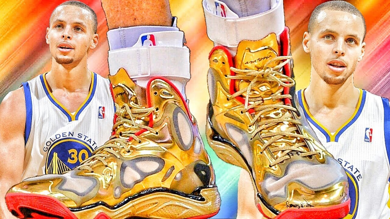 gold steph curry shoes