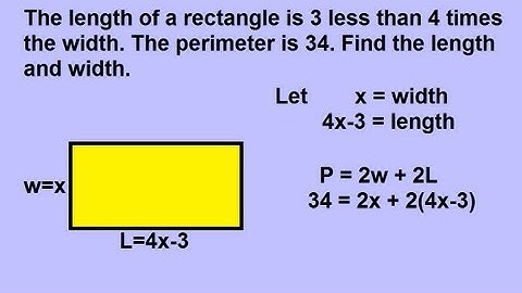 Algebra - Word Problems: Geometric Shapes: Rectangles (1 of 2)