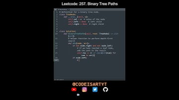 Leetcode 257. Binary Tree Paths in Python | Python Leetcode | Python Coding Tutorial | Python ASMR