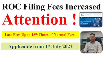 ROC Filing Fees Increased | ROC Late Filing Fees Increased | MCA Update | ROC Update