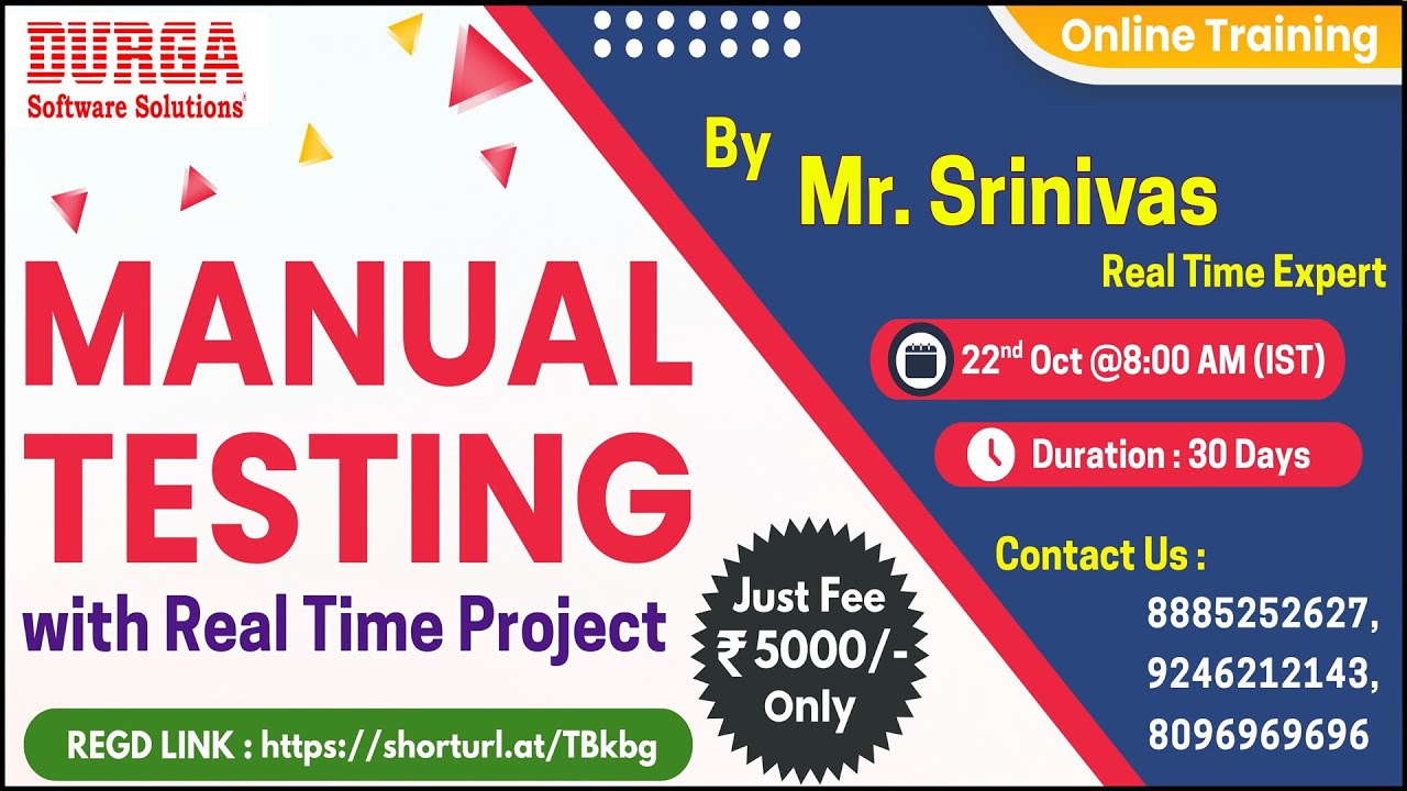 MANUAL TESTING Online Training @ DURGASOFT - YouTube