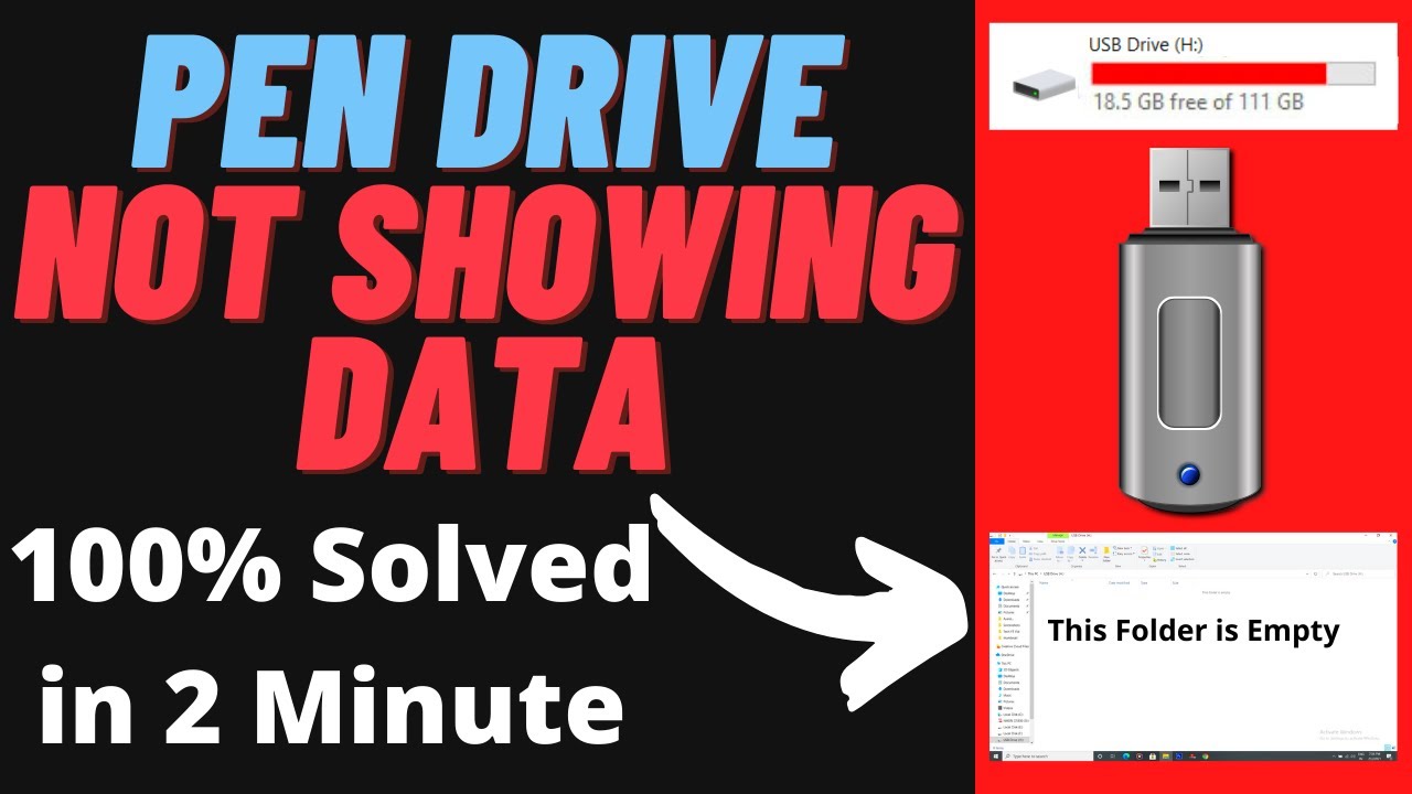 USB Pen Drive Showing Empty But Data Exists 🔥🔥 (StepByStep