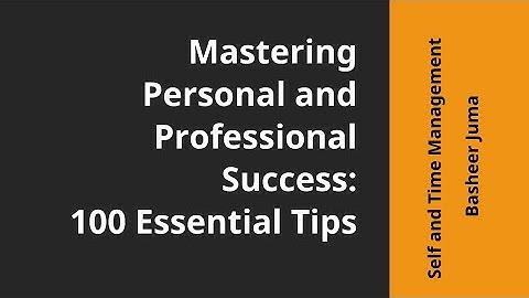 Time Management 100 Essential Tips Basheer Juma English