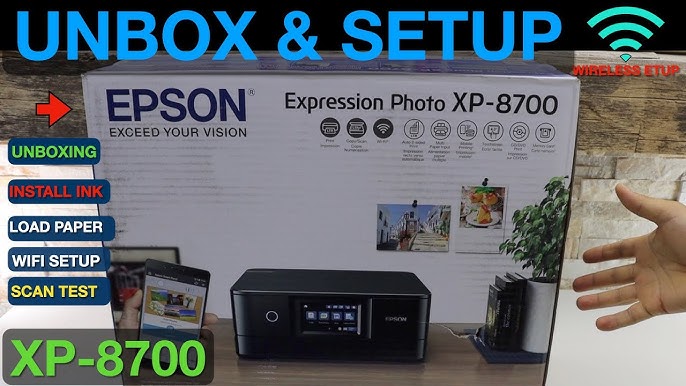 Epson 8700 WiFi - XP YouTube Printer Setup.
