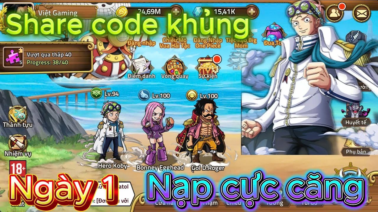 Huyền Thoại Hải Tặc-Hướng Dẫn Tân Thủ Ngày 1-Chia sẻ kinh nghiệm từ A-Z!Nạp cực căng-Share Code!