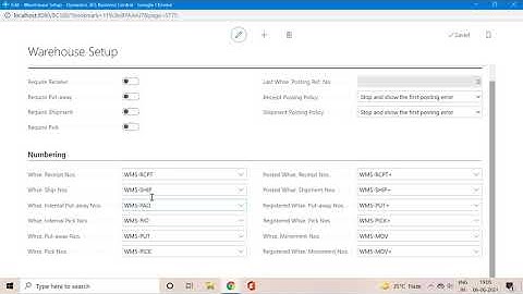 Warehouse Setup in Dynamics 365 Business Central