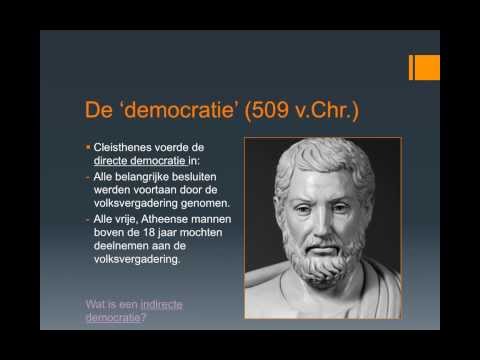 Tijdvak 2: Grieken en Romeinen. Kenmerken: Directe en Indirecte Democratie, Cleisthenes.