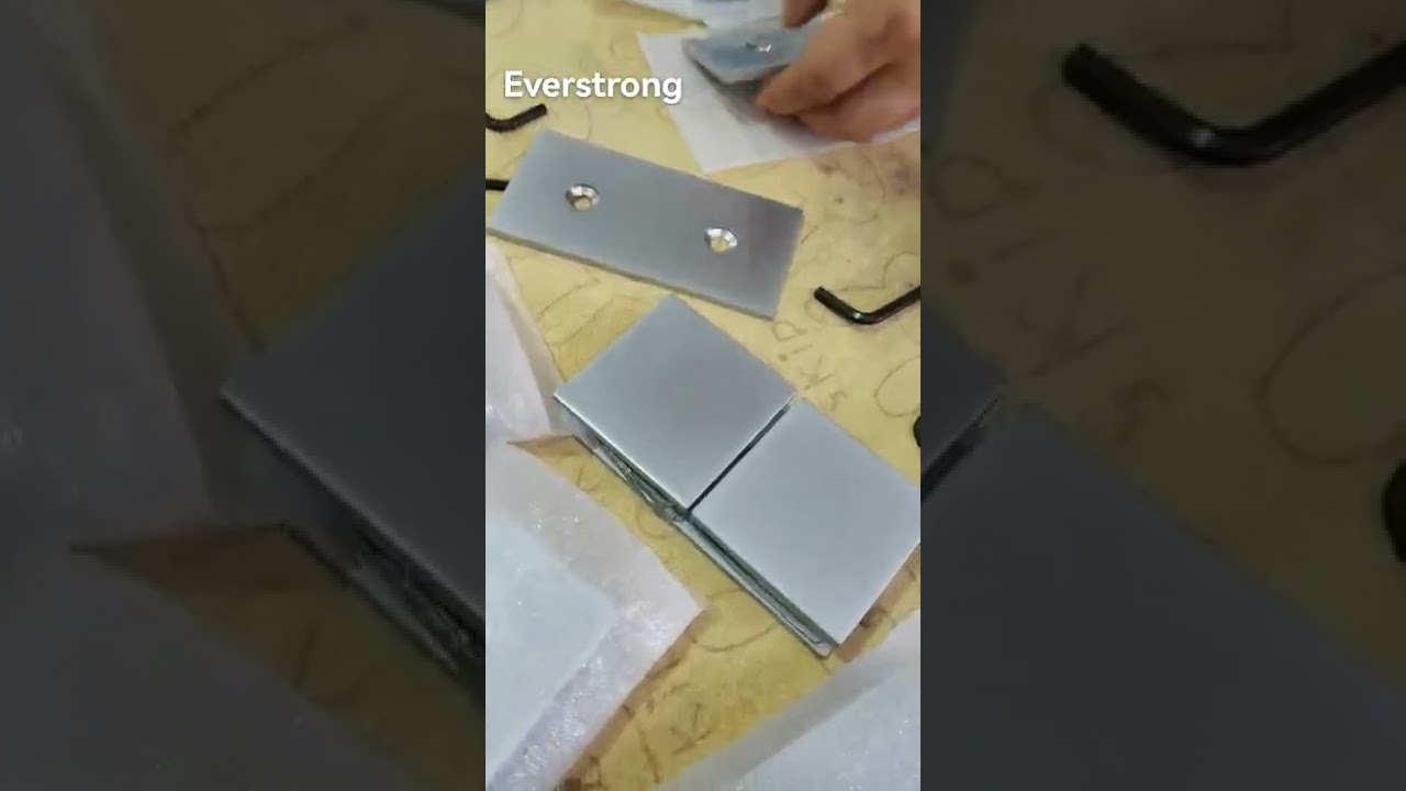 Everstrong brass square 180 degree shower door glass clamp