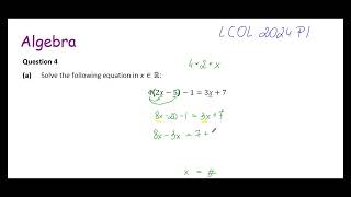 Leaving Cert Maths O.L. 2024 Q4 (a): Solving Linear Equations (Distribution) SOLVED!