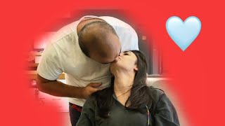 I CUT MY WIFE'S HAIR ( How To Do a Layered Haircut - Hairwash Sound )