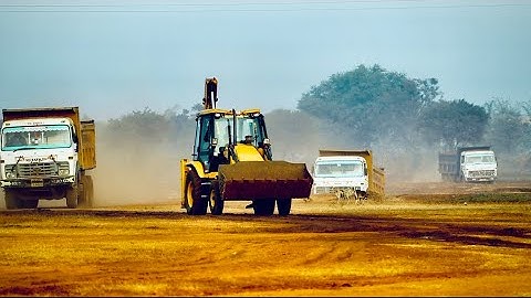 New JCB Backhoe Loading Mud in Many Tata Trucks | New JCB 3DX Xtra 2021 (Easy Shift Gear)