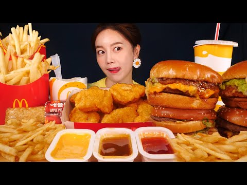 [ASMR] 맥도날드 빅맥 치킨너겟 맥플러리 햄버거 먹방 McDonald's BIG MAC,CHICIEN UGGETS, Mukbang Eatingsound Ssoyoung