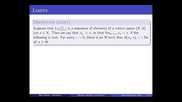 Metric Spaces - Lectures 5 & 6: Oxford Mathematics 2nd Year Student Lecture