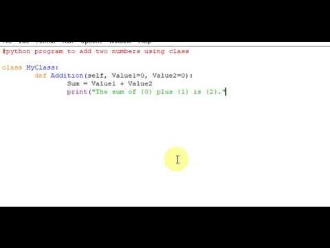 python program to add two numbers using class - YouTube