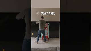 How to INSTALL a BIG TV By Yourself in Minutes! #tv #diy #hometheater