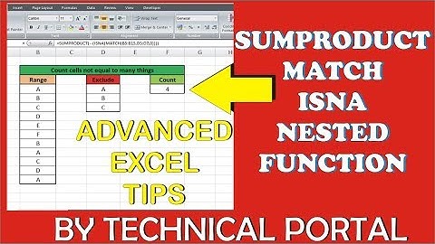 How to use the SUMPRODUCT function |  MATCH Function |  ISNA Function in Microsoft Excel Properly