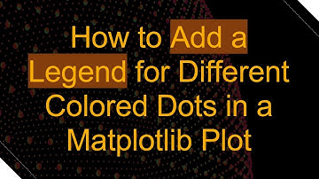 How to Add a Legend for Different Colored Dots in a Matplotlib Plot