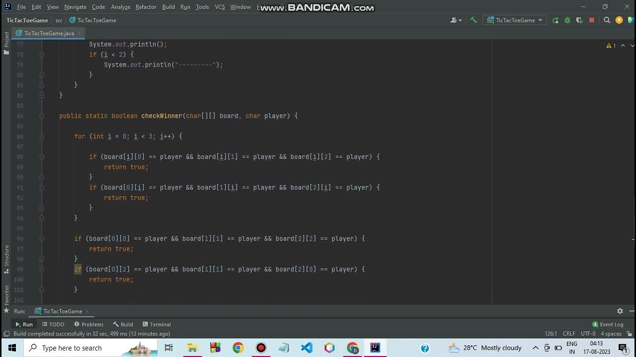 Tic-Tac-Toe Game using Java | With Source Code | Java Project | Array ...
