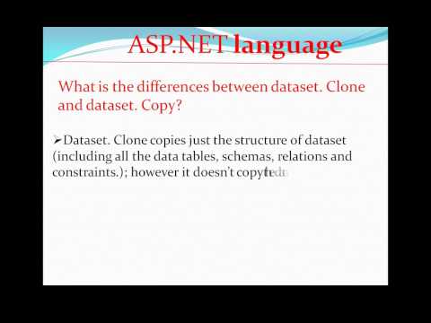 ASP NET INTERVIEW QUESTIONS AND ANSWERS   DIFFERENCES BETWEEN DATASET CLONE AND DATASET COPY