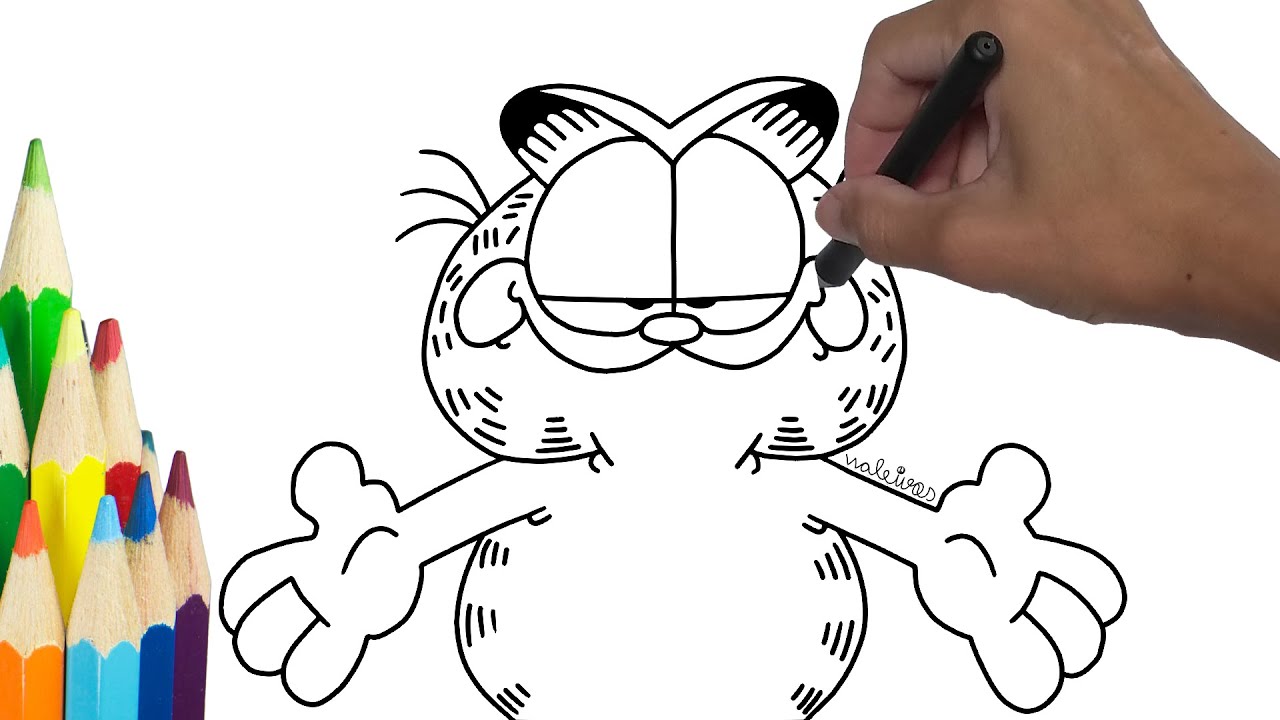 Como desenhar Garfield simples e bem rápido passo a passo - YouTube