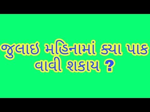 આજની કૃષિ માહીતી-જુલાઇ મહિનામાં ક્યા પાક વાવી શકાય?-krushi mahiti-farming-cultivation-sowing-kheti