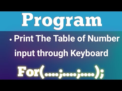 Program | To print out the table | using For Loop | C Language, # ...
