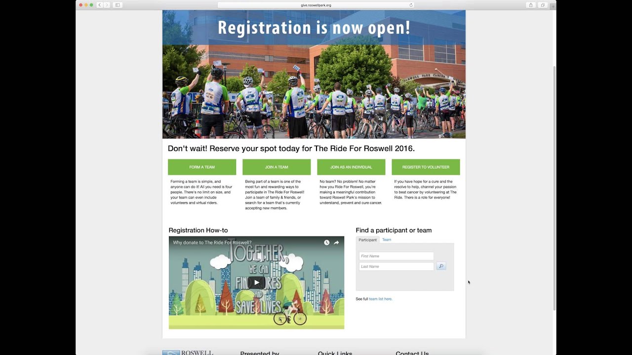 The Ride For Roswell Registration & Fundraising Howto YouTube