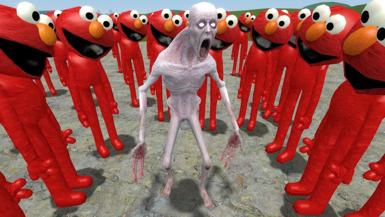 SCP-096 THE SHY GUY VS ELMO ARMY!! Garry's Mod