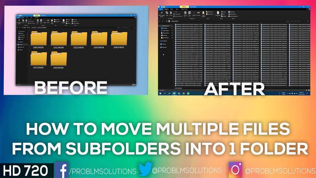 How to Move multiple Files from Subfolders into 1 folder - YouTube